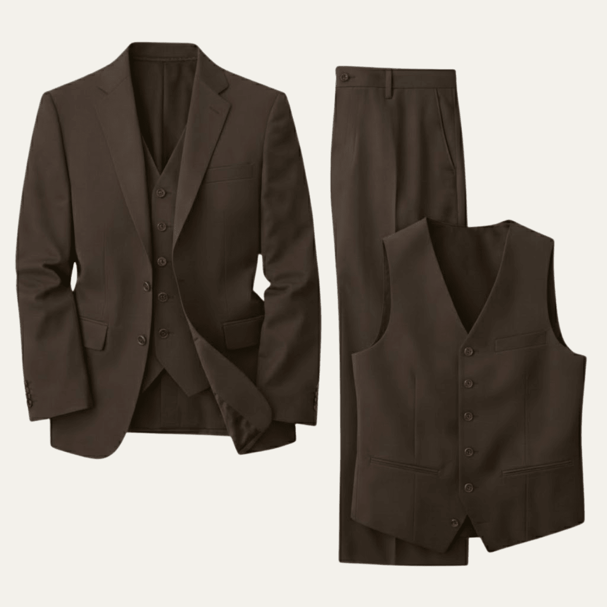 Men's Linen Suit Set - Slim Fit Three - Piece Front Closure - Hudson Harper - Men Suit