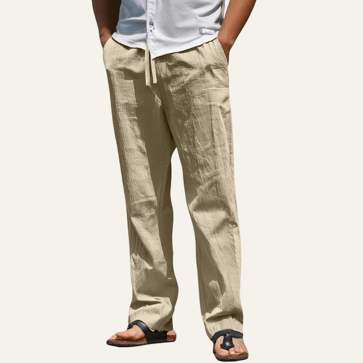 Men's Linen Trousers - Tapered Fit Shaped Leg Design - Hudson Harper - Men Pants