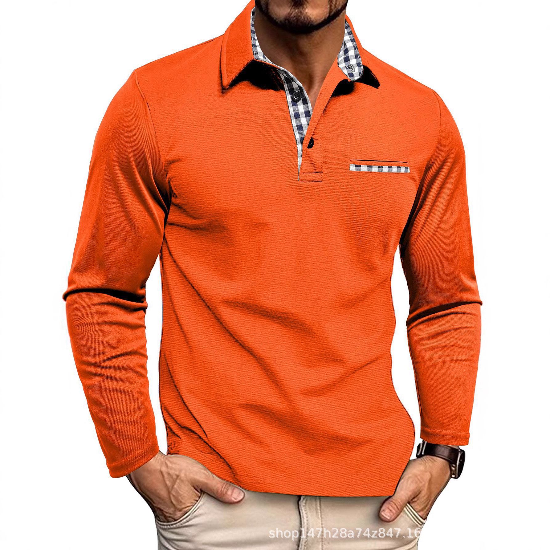 Men's Polo Shirt — Regular Fit Long Sleeve Button Placket - Hudson Harper - Men Shirt