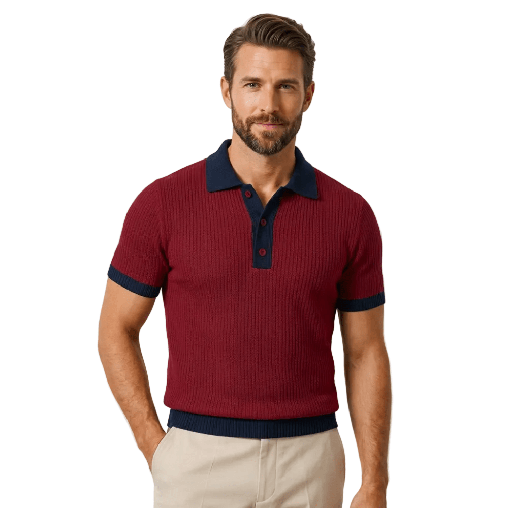 Men's Polo Shirt — Regular Fit Short Sleeve Button Closure - Hudson Harper - Men Shirt