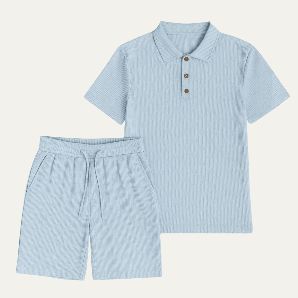 Men's Polo & Shorts Set — Short Sleeve Drawstring Two - Piece - Hudson Harper - Men Set
