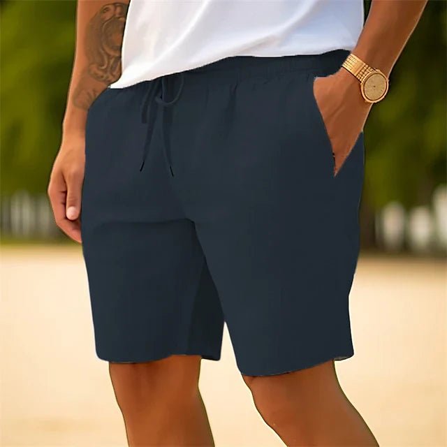 Men's Shorts — Drawstring Waist Side Pockets Relaxed Fit Design - Hudson Harper - Men Shorts