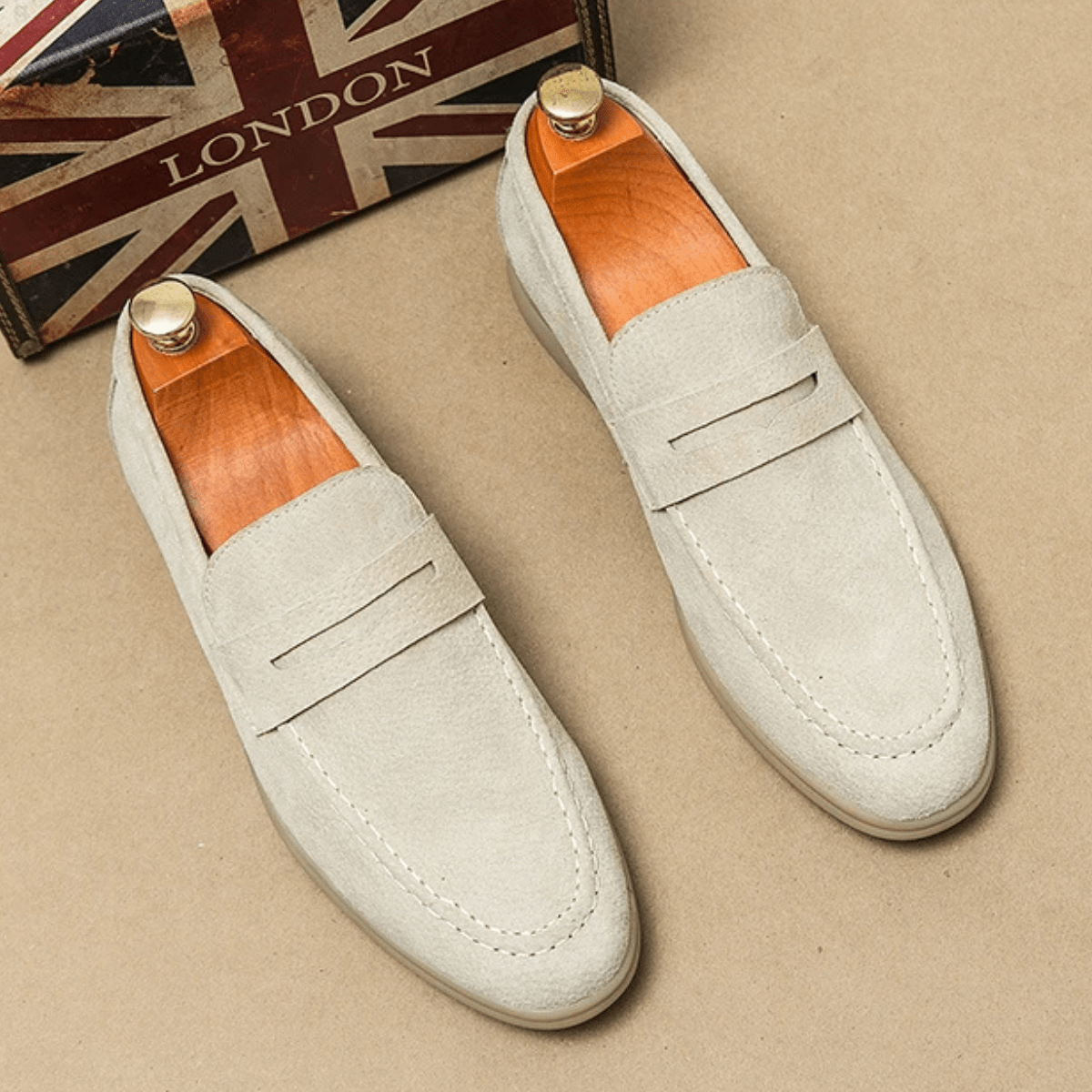 Men's Slip - On Loafers — Low Sole & Stitched Detail - Hudson Harper - Men Shoes