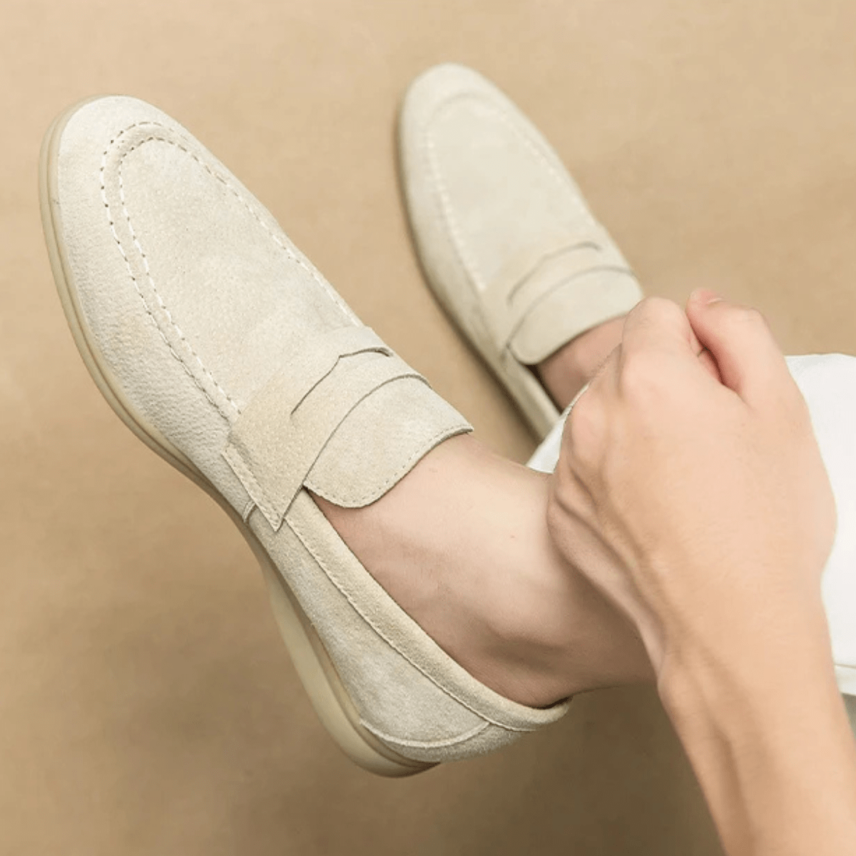 Men's Slip - On Loafers — Low Sole & Stitched Detail - Hudson Harper - Men Shoes