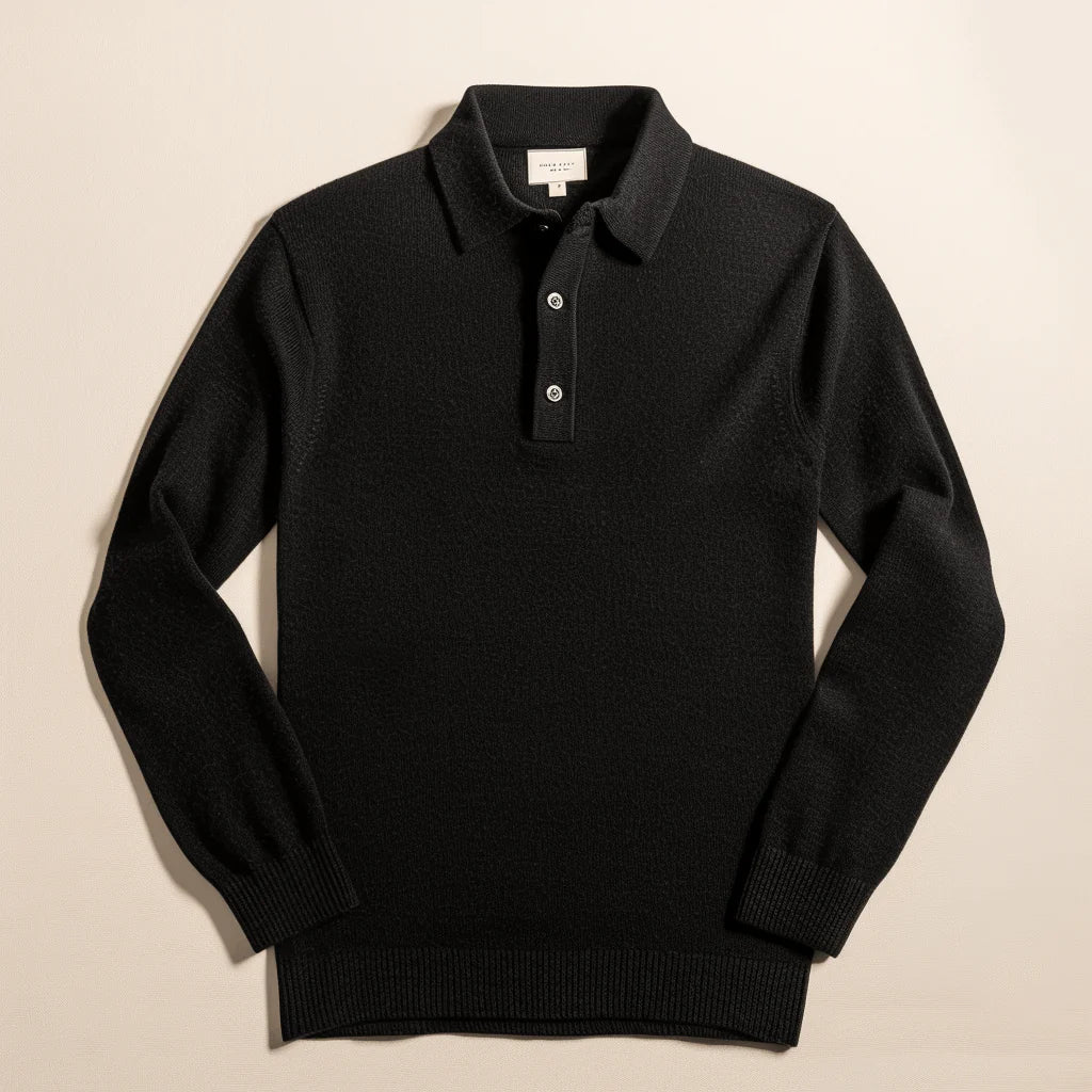 Polo Knit Sweater Men Long Sleeve Casual Pullover - Hudson Harper - Men Sweaters