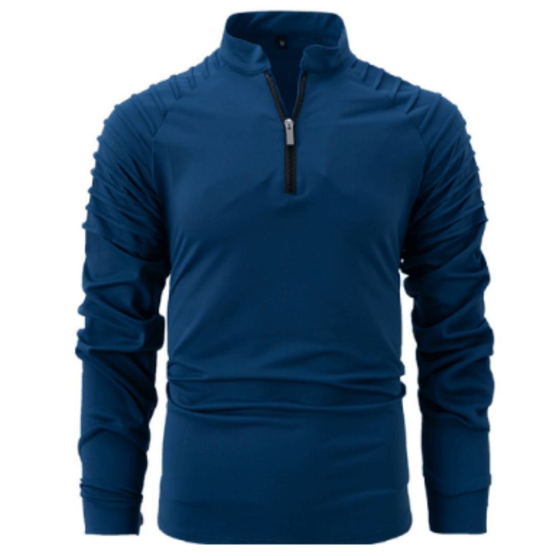 Quarter Zip Polo Shirt Men Stylish Casual Sweater - Hudson Harper - Men Sweaters
