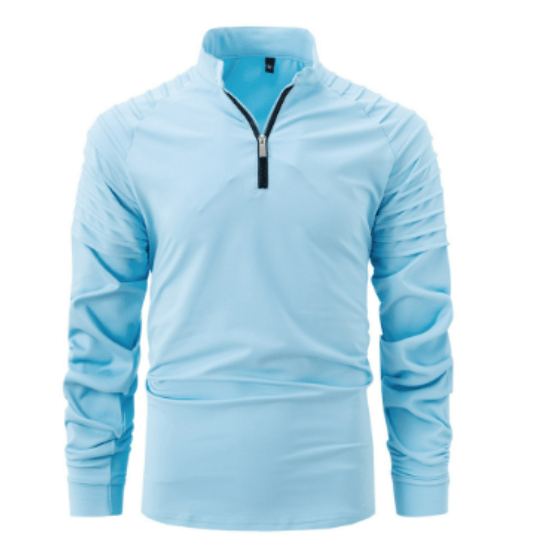 Quarter Zip Polo Shirt Men Stylish Casual Sweater - Hudson Harper - Men Sweaters