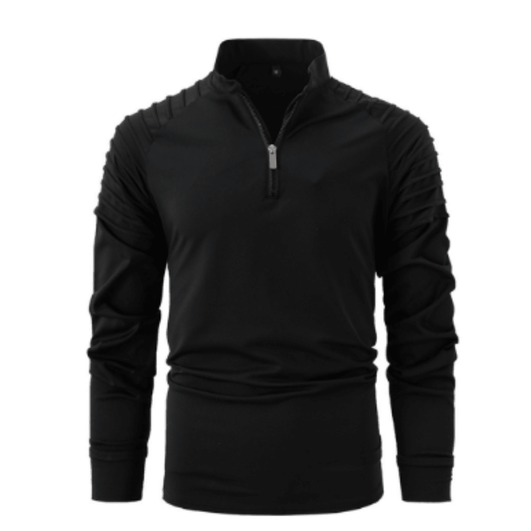 Quarter Zip Polo Shirt Men Stylish Casual Sweater - Hudson Harper - Men Sweaters