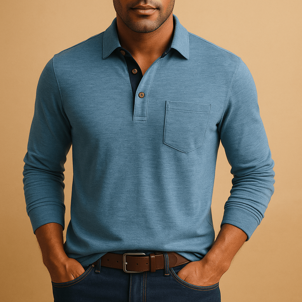 Shirt Men Casual Design with Chest Pocket and Button Front Closure - Hudson Harper - Men Shirt