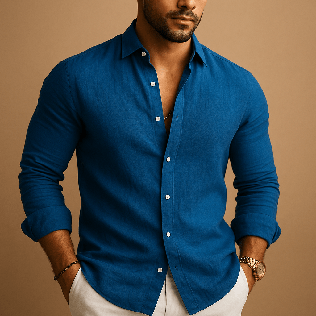 Shirt Men Comfortable Fit Clean Relaxed Silhouette - Hudson Harper - Men Shirt