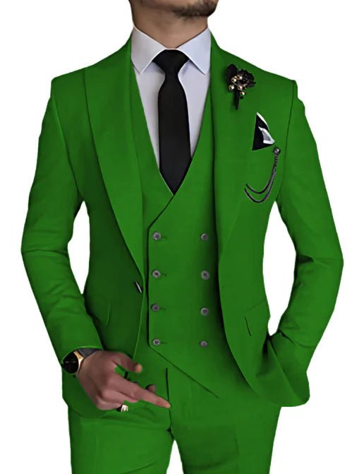 Suit Men Double Breasted Formal Fit Elegant Look - Hudson Harper - 3 Piece suits