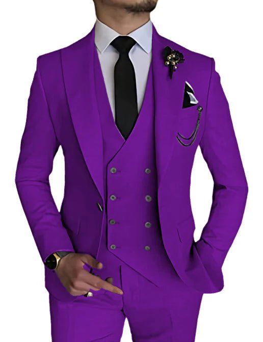 Suit Men Double Breasted Formal Fit Elegant Look - Hudson Harper - 3 Piece suits
