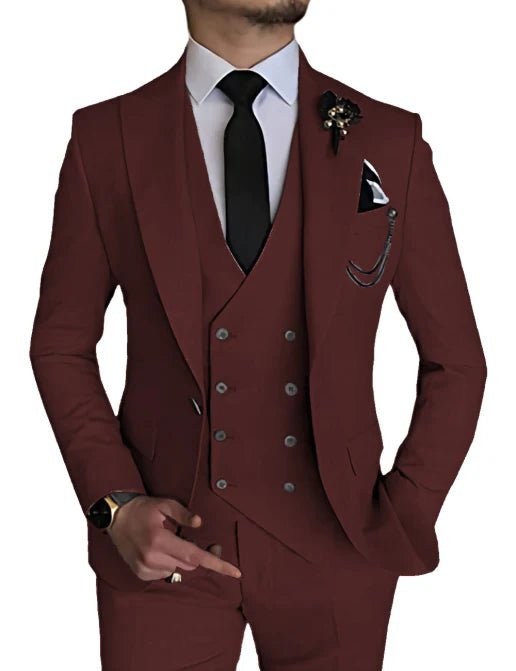 Suit Men Double Breasted Formal Fit Elegant Look - Hudson Harper - 3 Piece suits