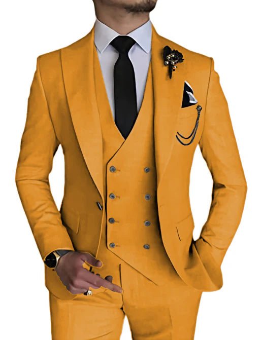 Suit Men Double Breasted Formal Fit Elegant Look - Hudson Harper - 3 Piece suits