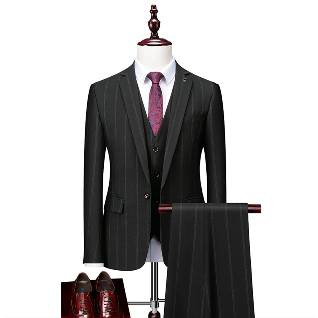 Suit Men Elegant Slim 3 Piece Formal Set