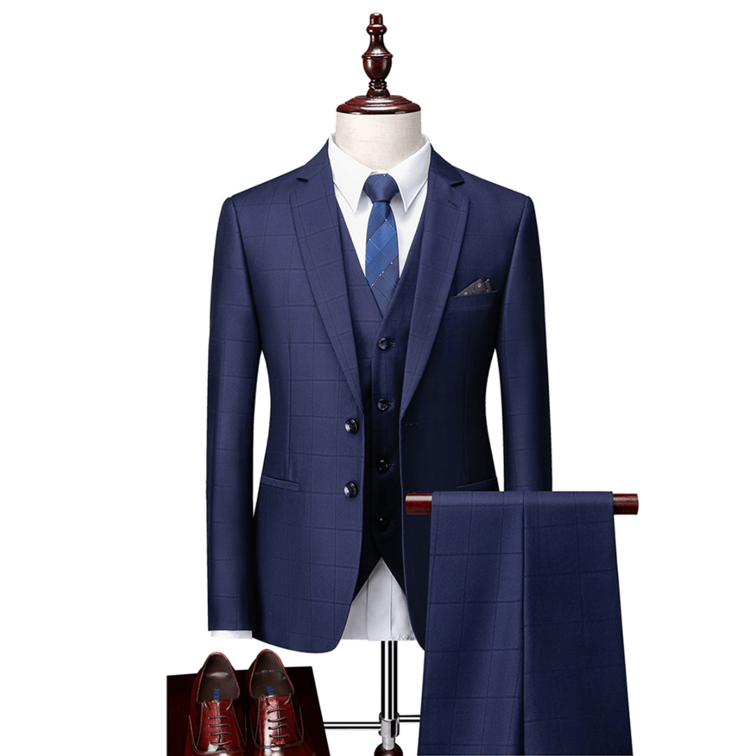 Suit Men Slim Fit Formal 3 Piece Sharp Style - Hudson Harper - 3 Piece suits