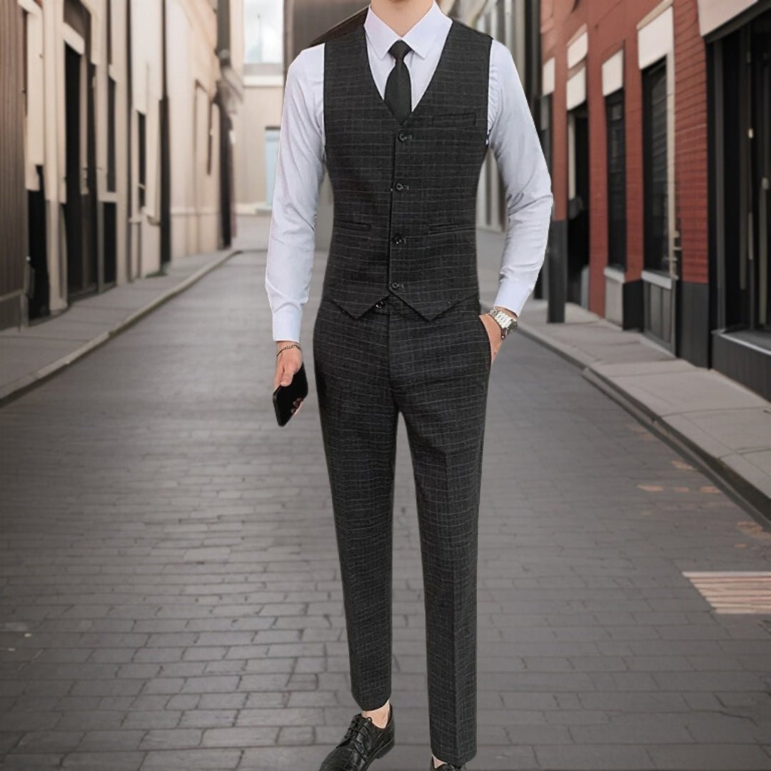 Suit Men Slim Fit Wedding Set Elegant Look - Hudson Harper - 3 Piece suits