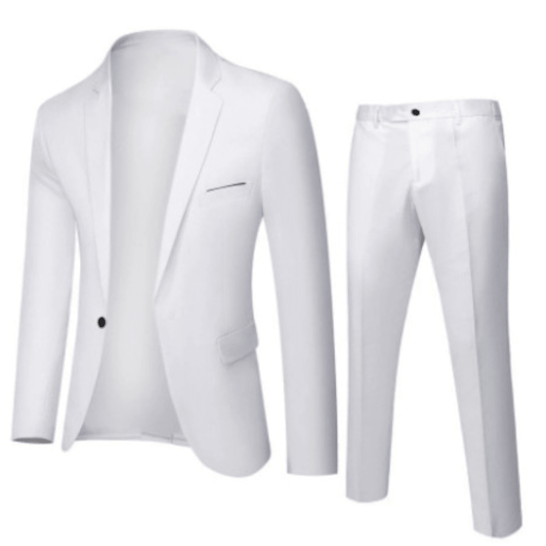 Suit Set Men Classic 2 Piece Wedding Guest Modern Fit - Hudson Harper - 2 Piece Suits