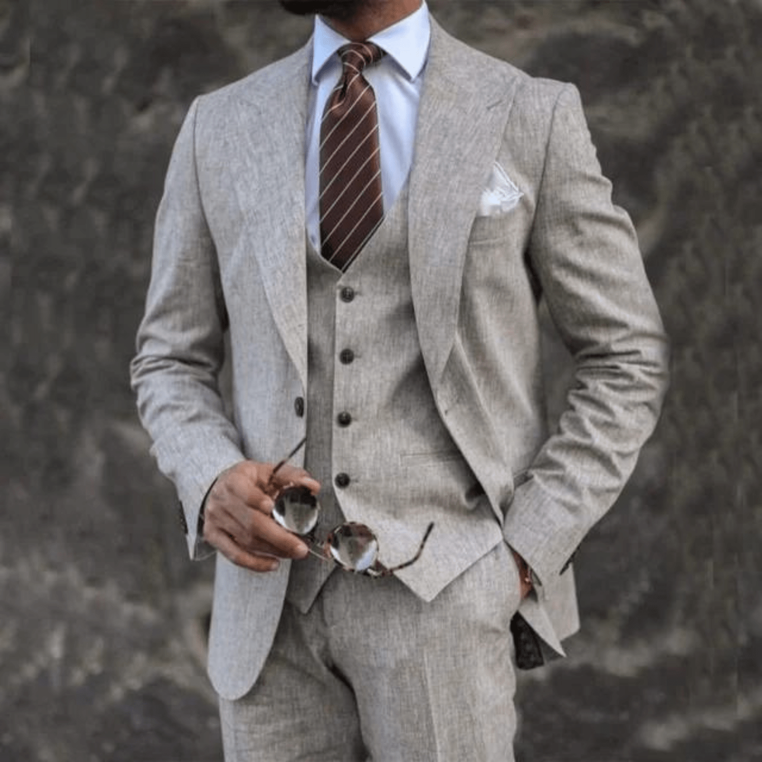 Suit Set Men Lightweight Tailored Fit Formal Style - Hudson Harper - 3 Piece suits