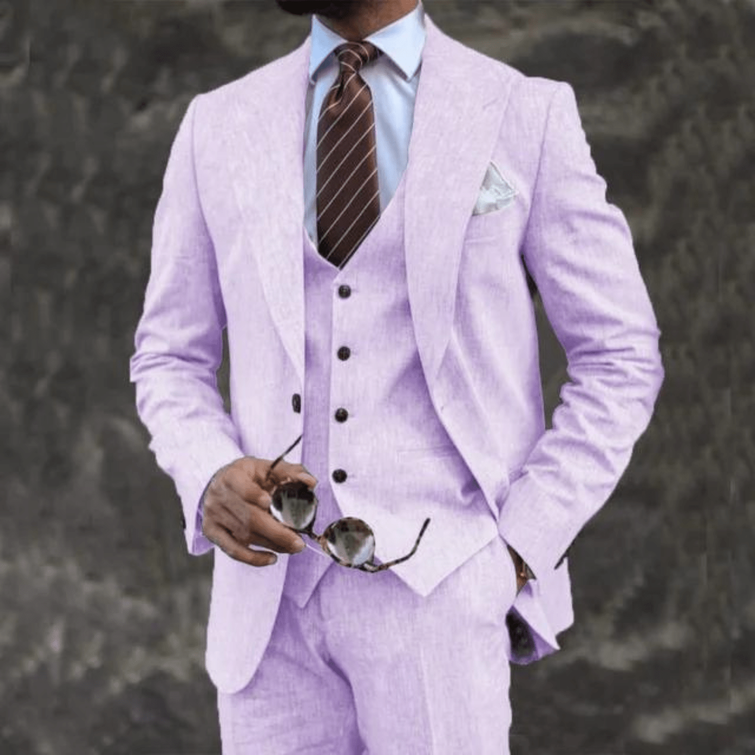 Suit Set Men Lightweight Tailored Fit Formal Style - Hudson Harper - 3 Piece suits