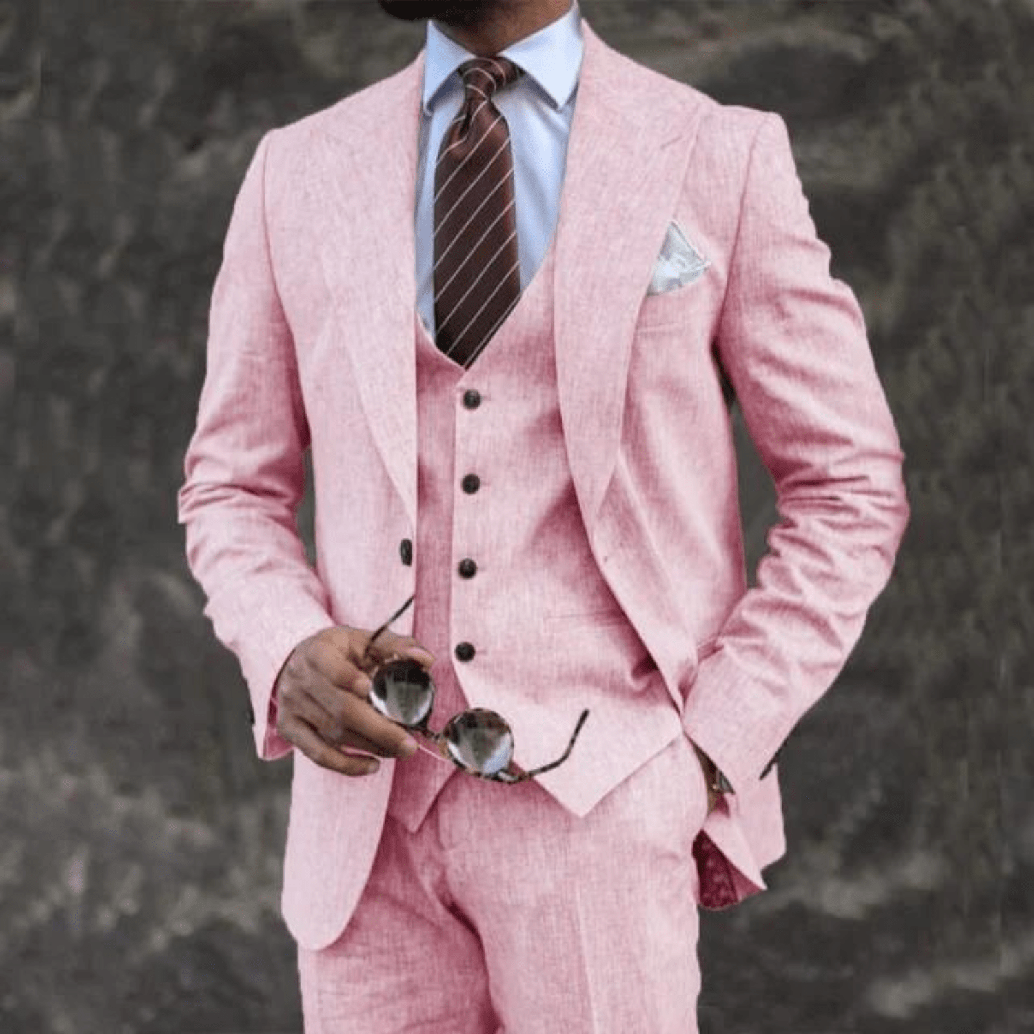 Suit Set Men Lightweight Tailored Fit Formal Style - Hudson Harper - 3 Piece suits