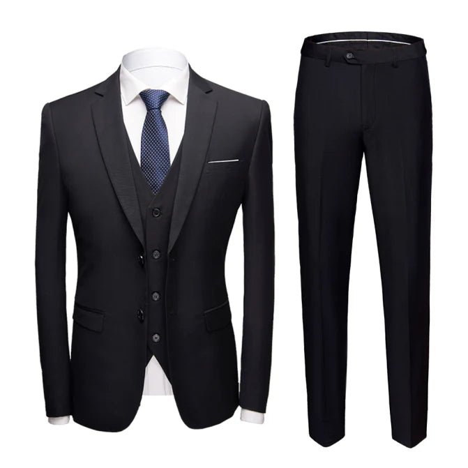 Suit Set Men Slim Fit Formal Wear Classic Look - Hudson Harper - 3 Piece suits