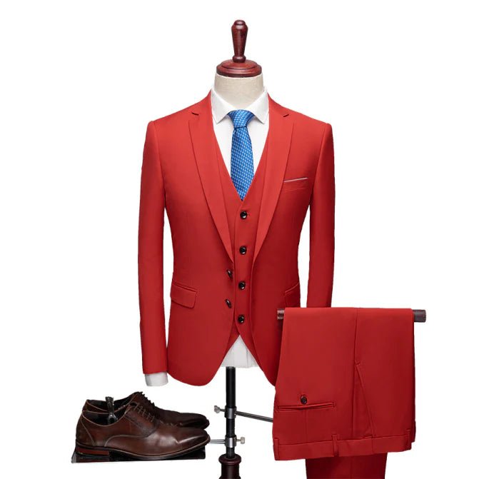 Suit Set Men Slim Fit Formal Wear Classic Look - Hudson Harper - 3 Piece suits