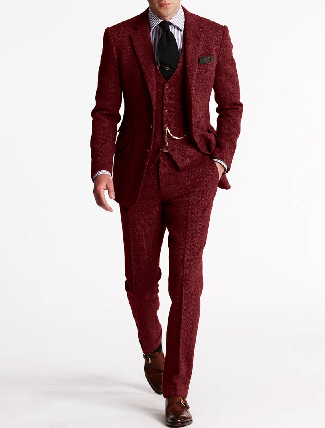 Suit Set Men Tailored Fit Elegance Classic Appeal - Hudson Harper - 3 Piece suits
