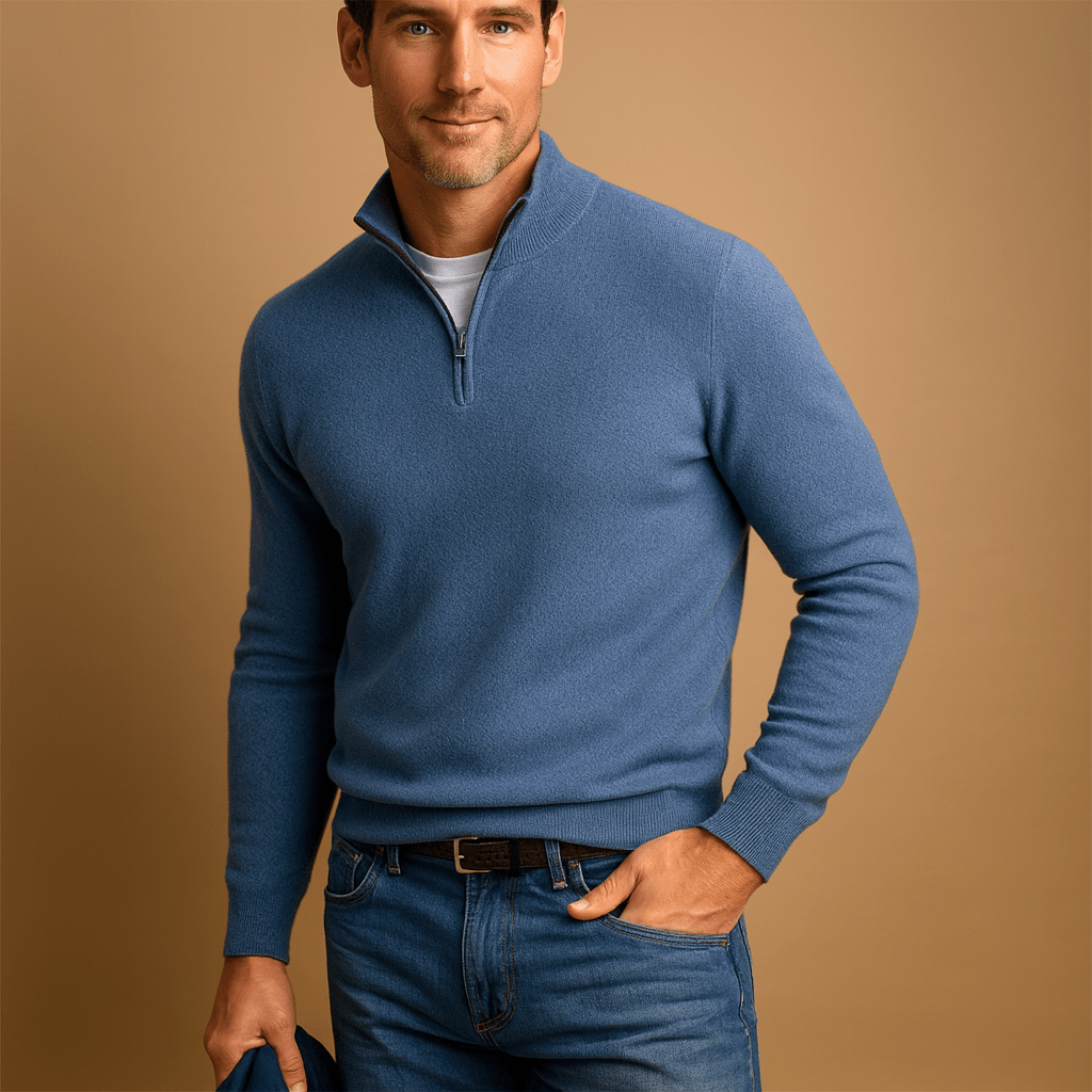 Sweater Men Comfortable Fit Front Zipper Closure for Daily Use - Hudson Harper - Men Sweaters