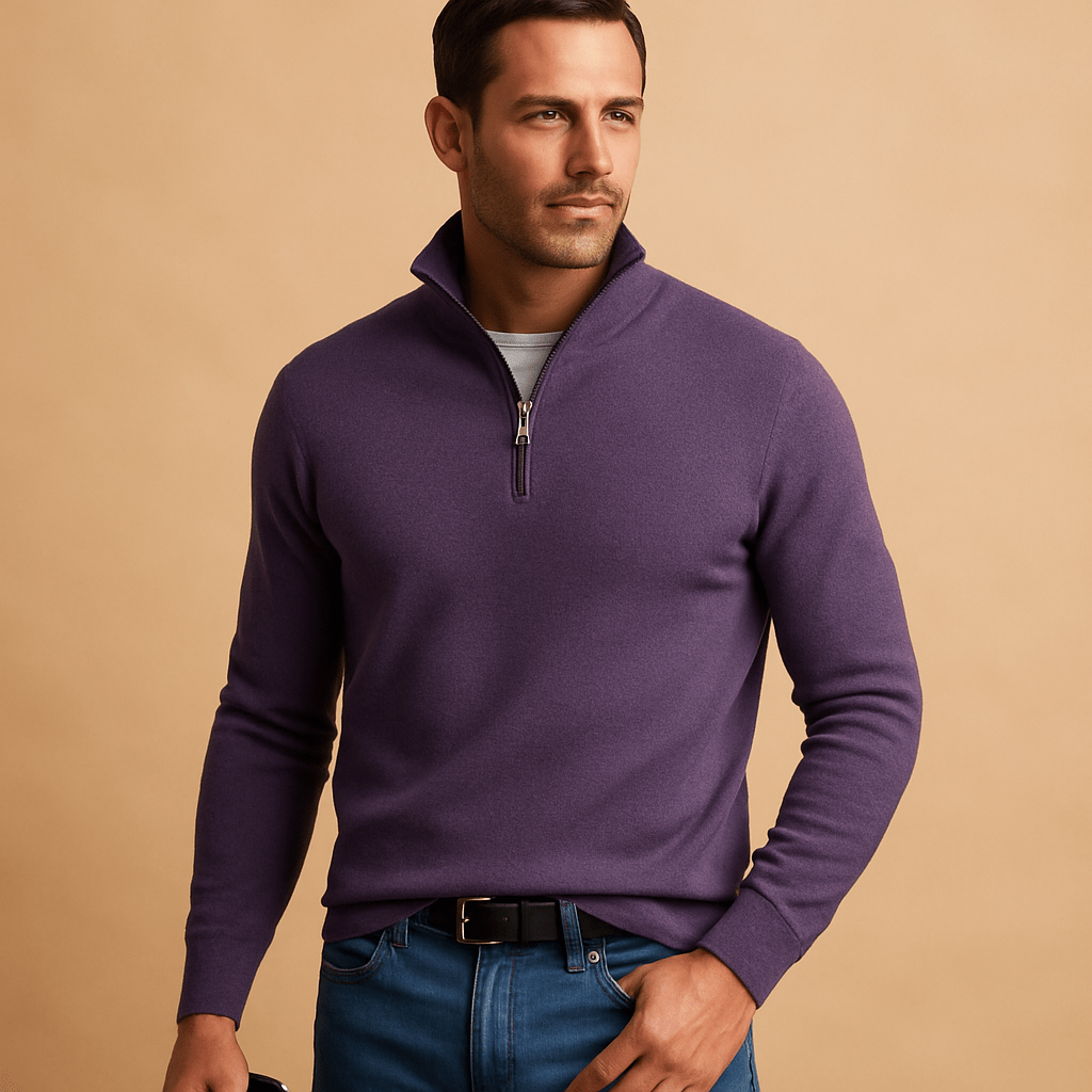 Sweater Men Comfortable Fit Front Zipper Closure for Daily Use - Hudson Harper - Men Sweaters