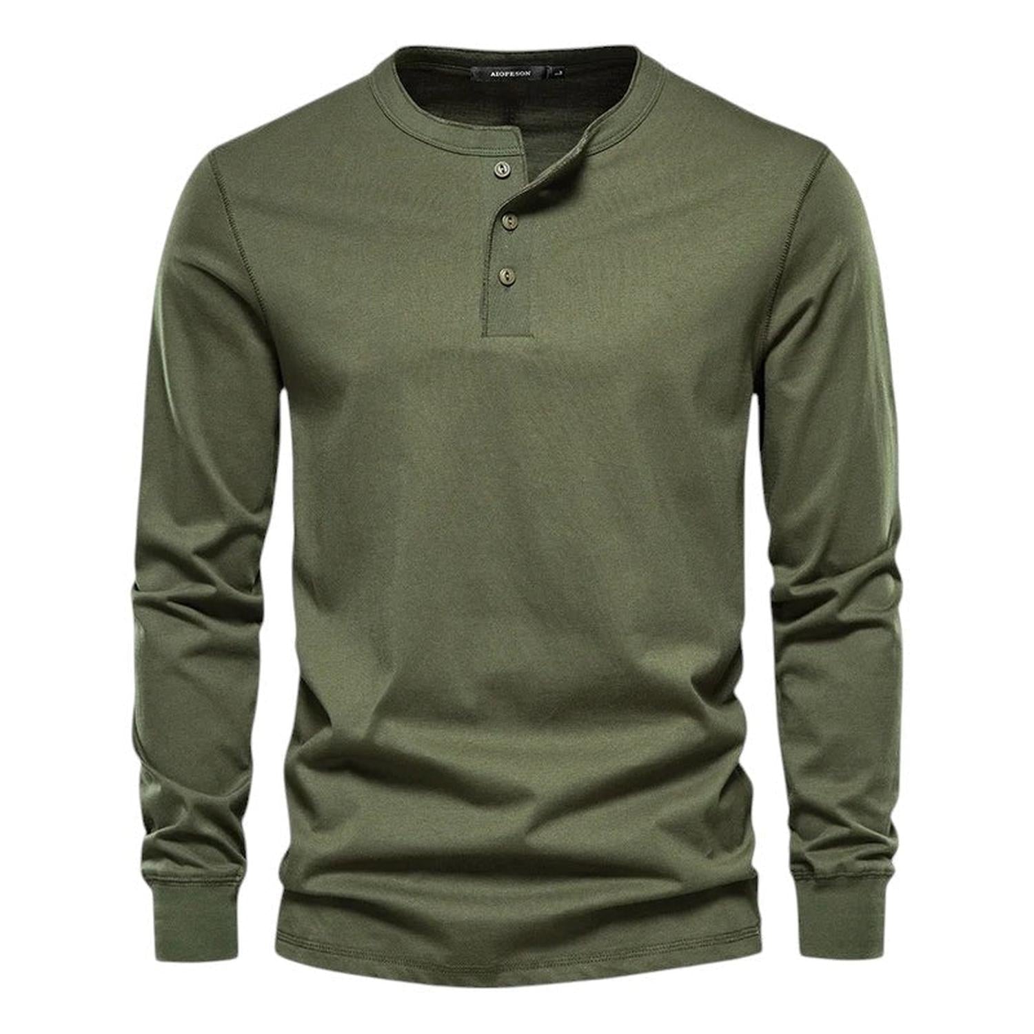 T-Shirt Men Long Sleeve Collarless - Hudson Harper - Tops