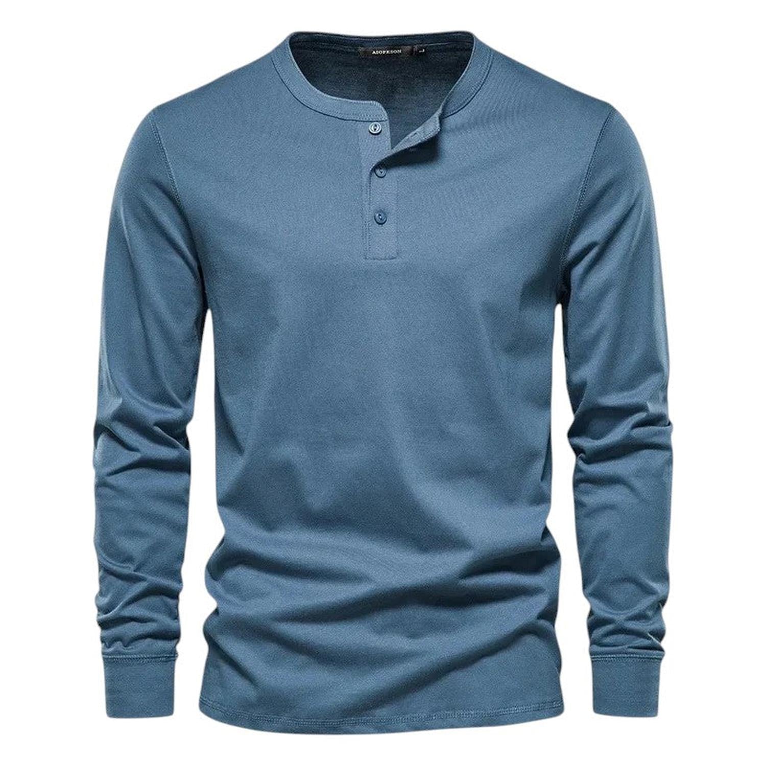T-Shirt Men Long Sleeve Collarless - Hudson Harper - Tops