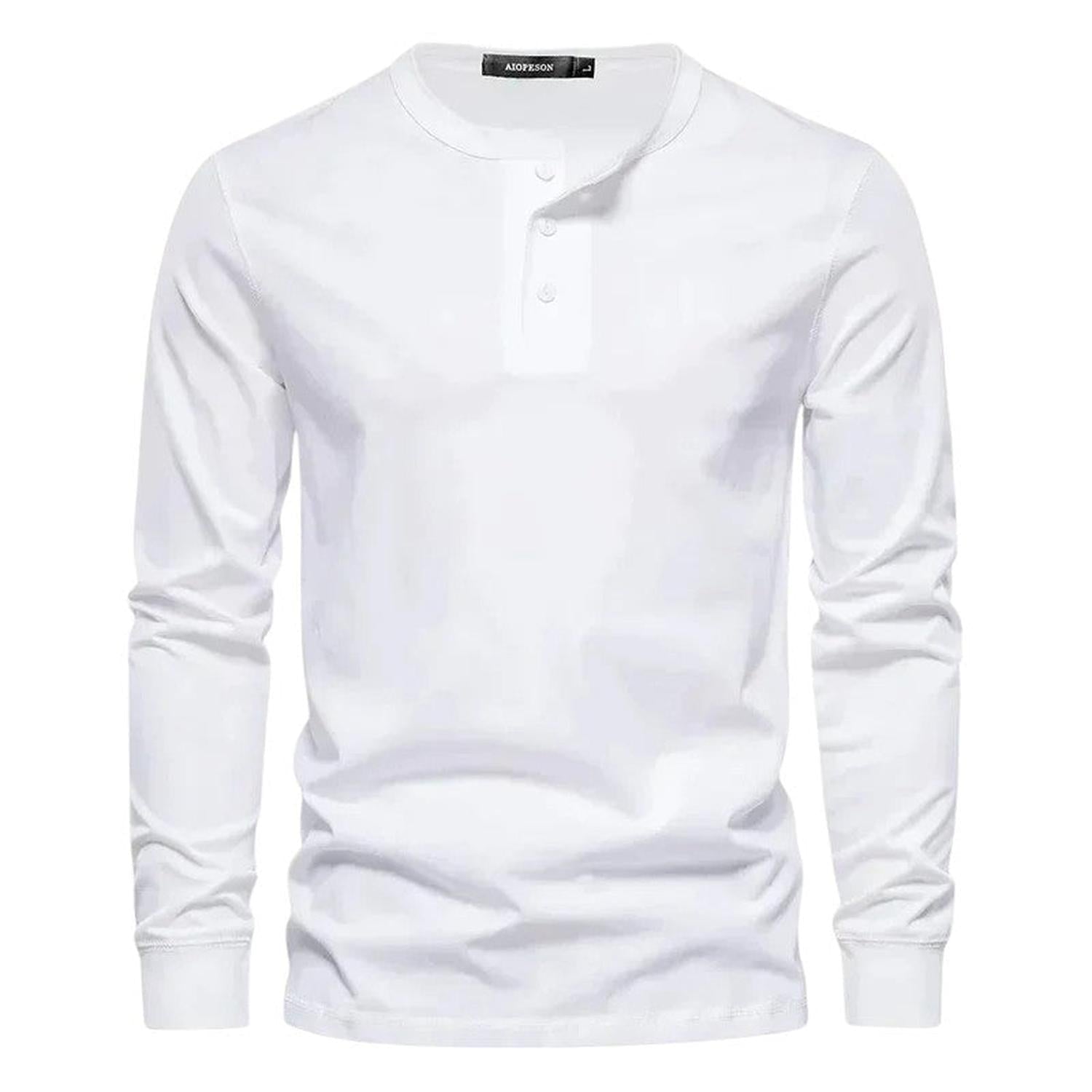 T-Shirt Men Long Sleeve Collarless - Hudson Harper - Tops