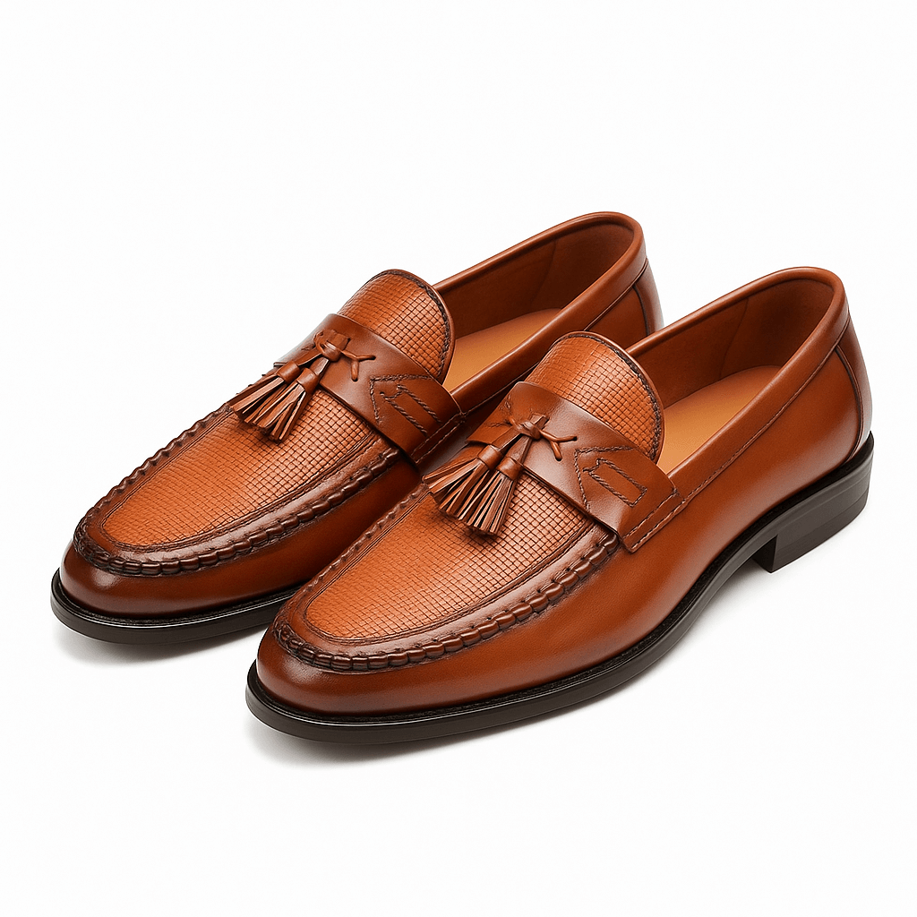Tassel Loafers Men Woven Elegant Slip - On Design - Hudson Harper - Loafers