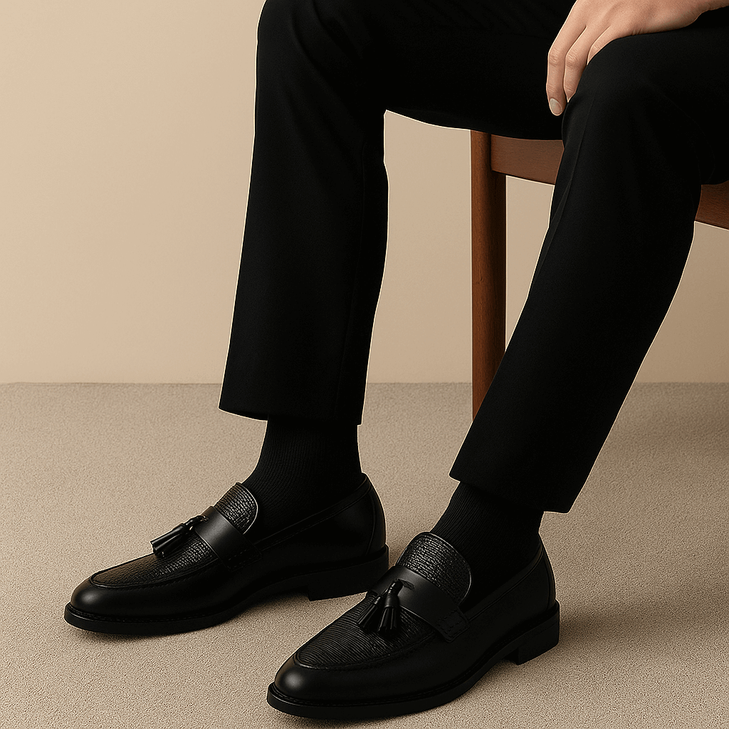 Tassel Loafers Men Woven Elegant Slip - On Design - Hudson Harper - Loafers