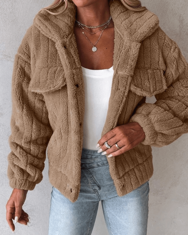 Teddy Coat Women Warm Cozy Outerwear for Everyday Style - Hudson Harper - Women Coat