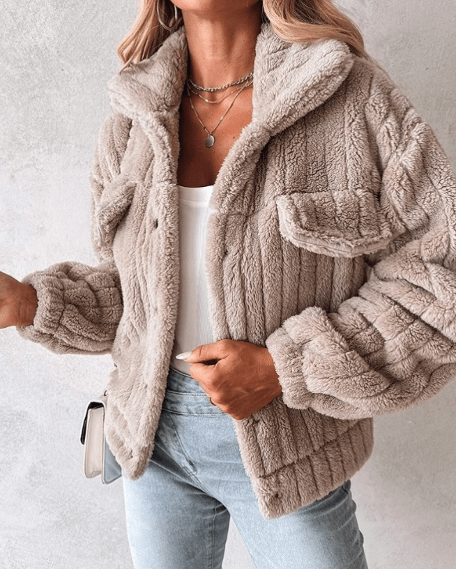 Teddy Coat Women Warm Cozy Outerwear for Everyday Style - Hudson Harper - Women Coat