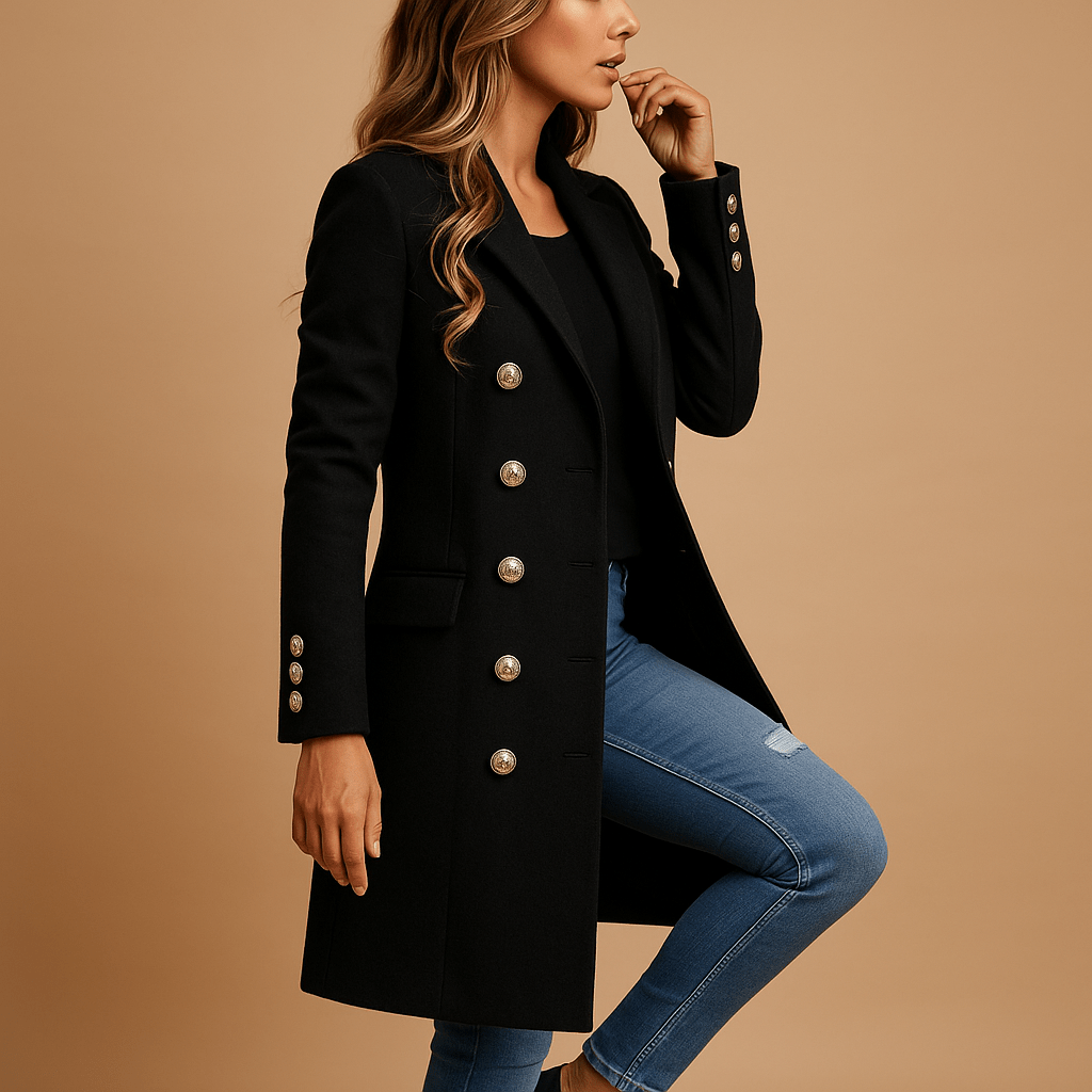 Trench Coat Women Long Fitted Style with Belt Closure - Hudson Harper - Women Coat