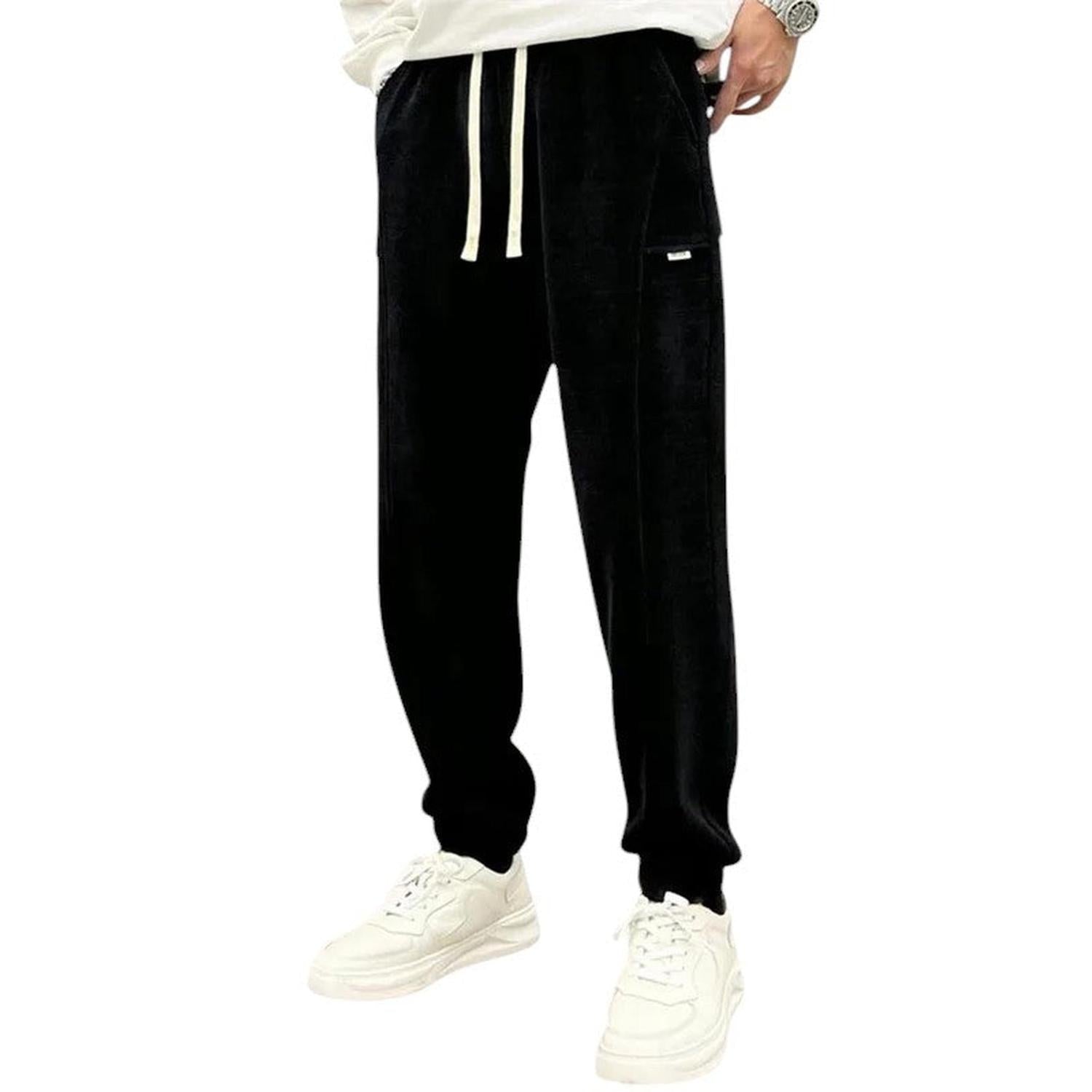 Trousers Men Corduroy Casual Relaxed Fit Outdoor Comfort