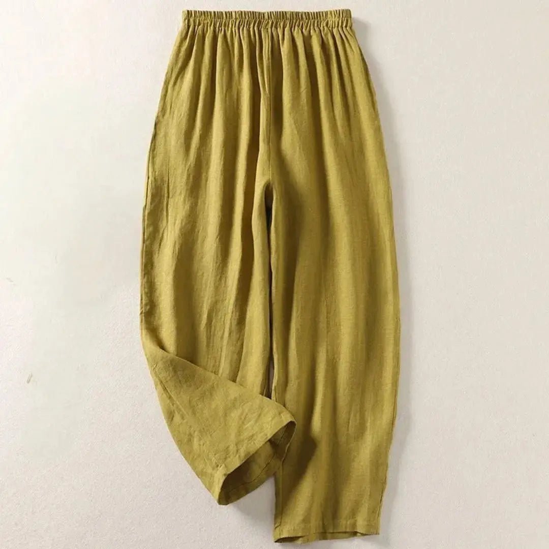 Trousers Women Relaxed Fit Cropped Length Elastic Waist - Hudson Harper - Women Pants