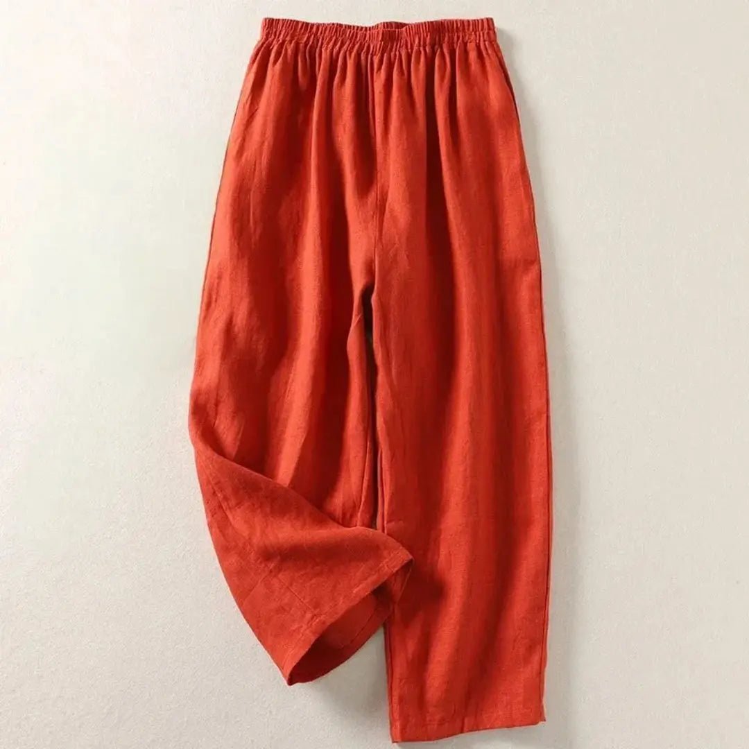 Trousers Women Relaxed Fit Cropped Length Elastic Waist - Hudson Harper - Women Pants