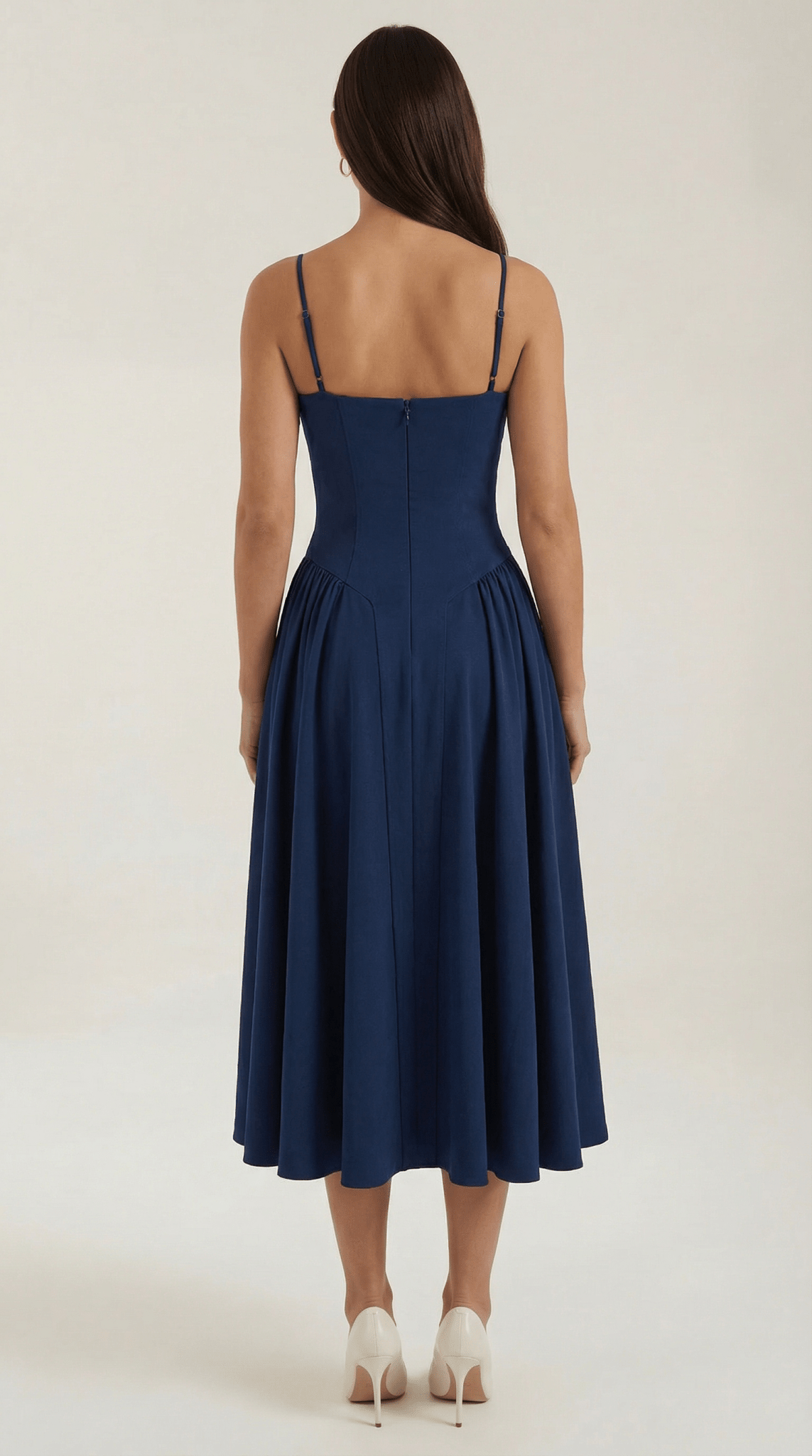Women Midi Dress Corset Fit Sweetheart Neckline Design - Hudson Harper - Women Midi Dress