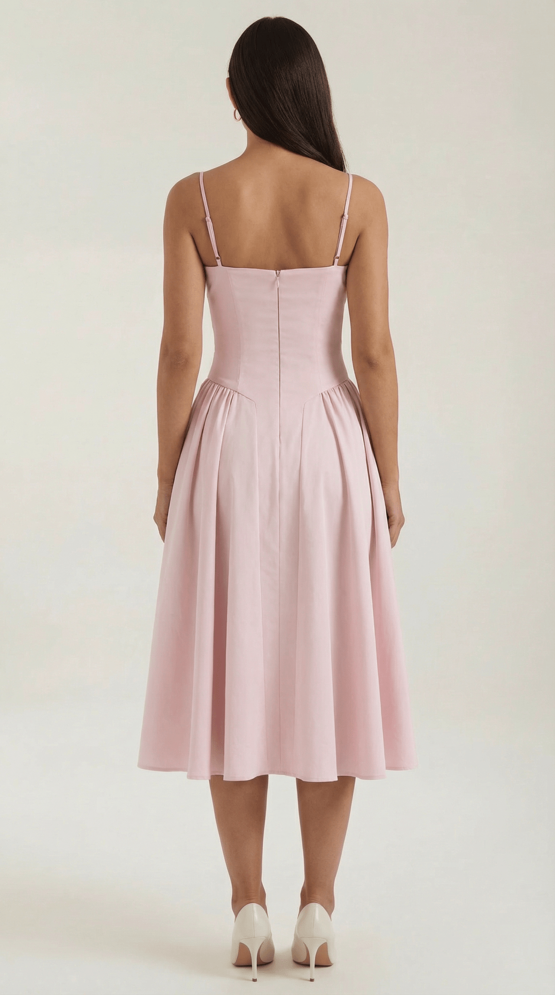 Women Midi Dress Corset Fit Sweetheart Neckline Design - Hudson Harper - Women Midi Dress