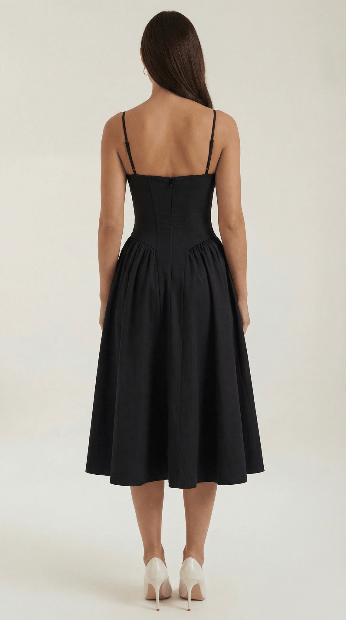 Women Midi Dress Corset Fit Sweetheart Neckline Design - Hudson Harper - Women Midi Dress
