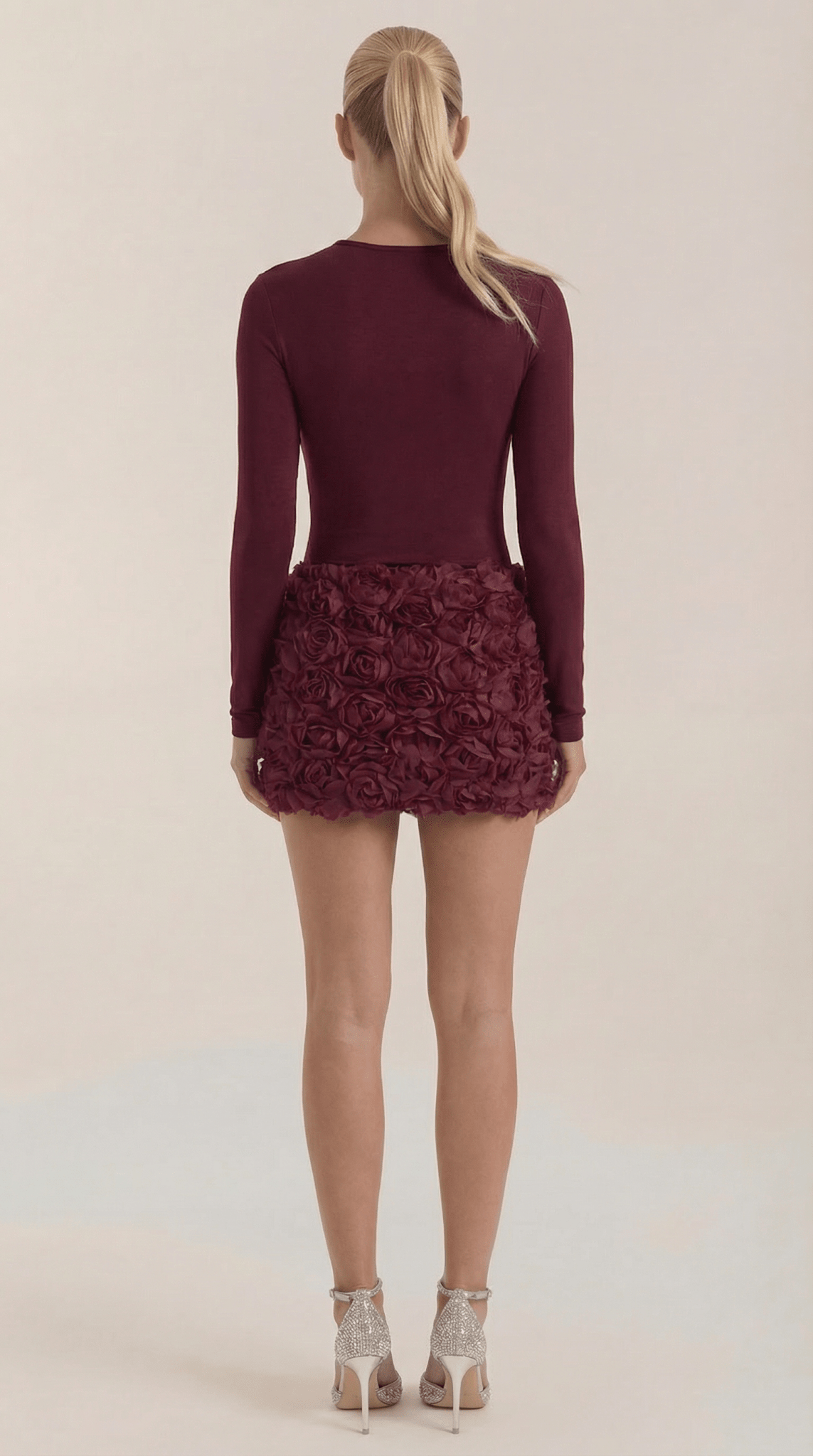 Women Mini Dress Long Sleeve Above Knee Fitted Silhouette - Hudson Harper - Women Mini Dress