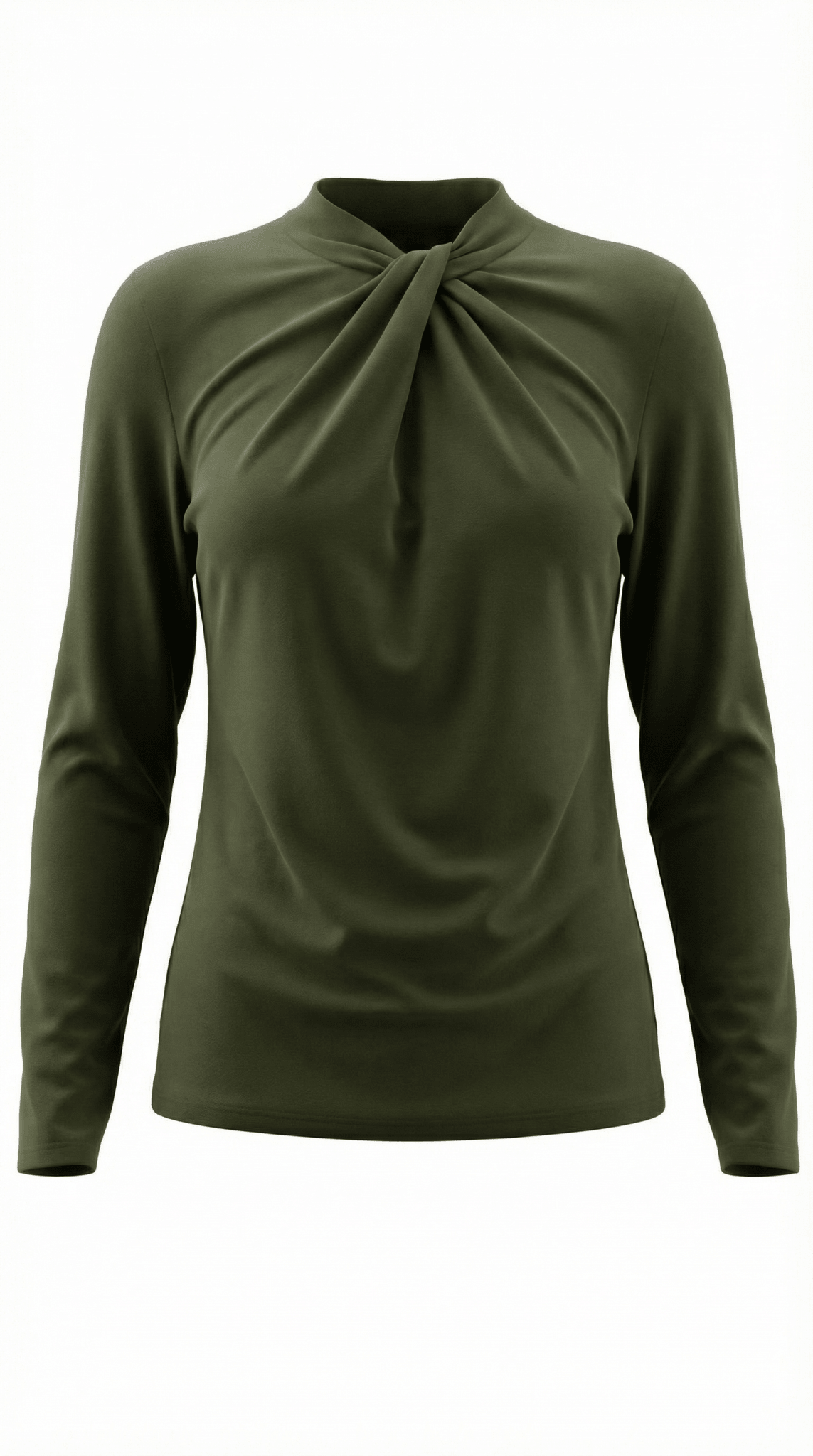 Women's Blouse — Long Sleeve Stand - Up Collar Regular Fit - Hudson Harper - Women Blouse