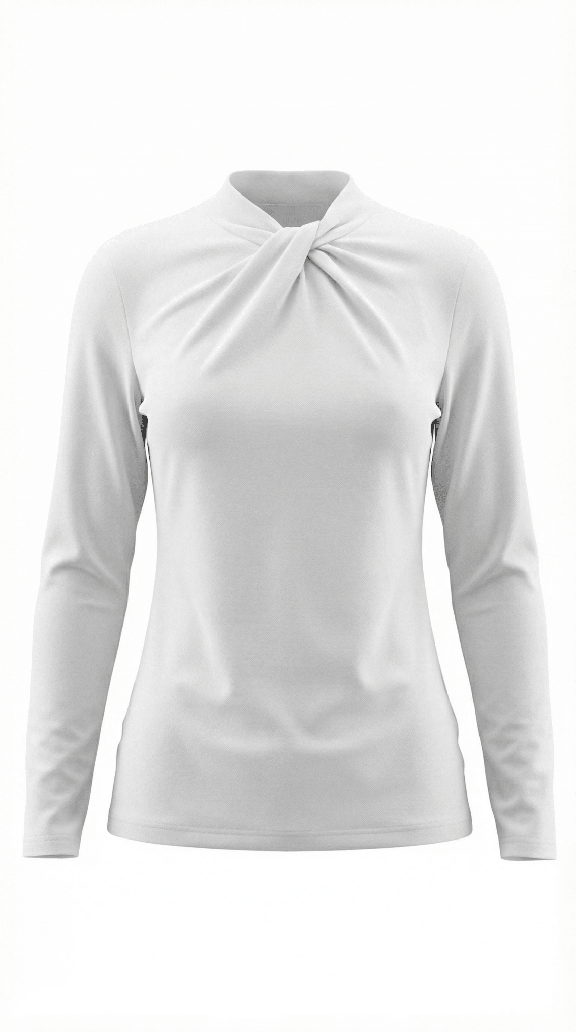 Women's Blouse — Long Sleeve Stand - Up Collar Regular Fit - Hudson Harper - Women Blouse