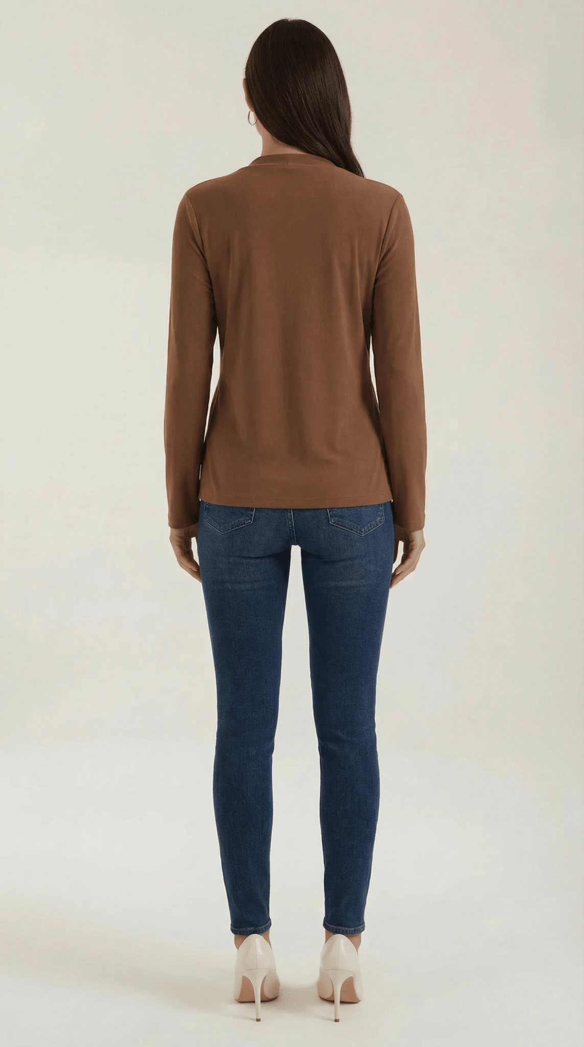 Women's Blouse — Long Sleeve Stand - Up Collar Regular Fit - Hudson Harper - Women Blouse