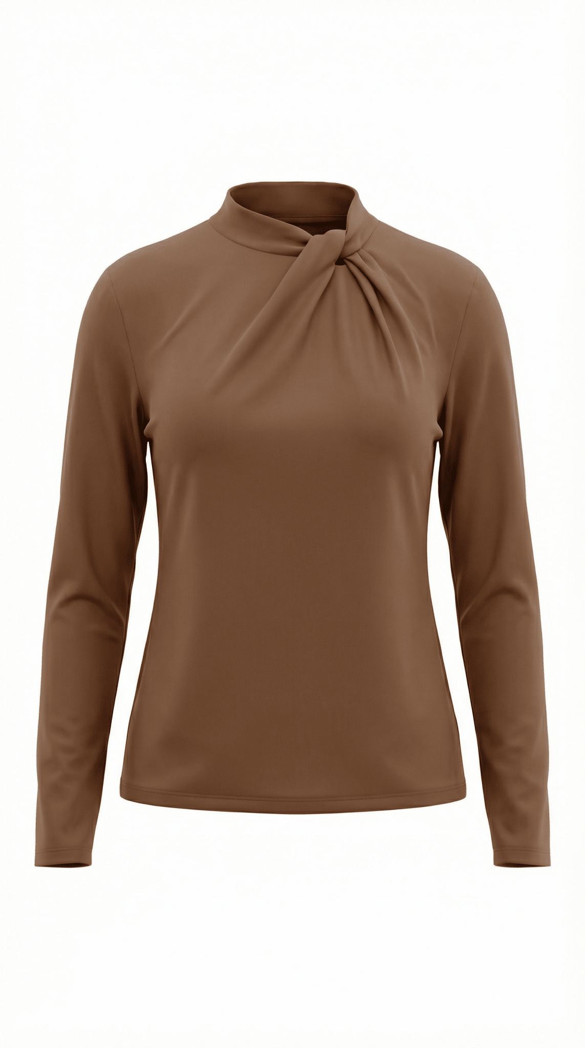Women's Blouse — Long Sleeve Stand - Up Collar Regular Fit - Hudson Harper - Women Blouse
