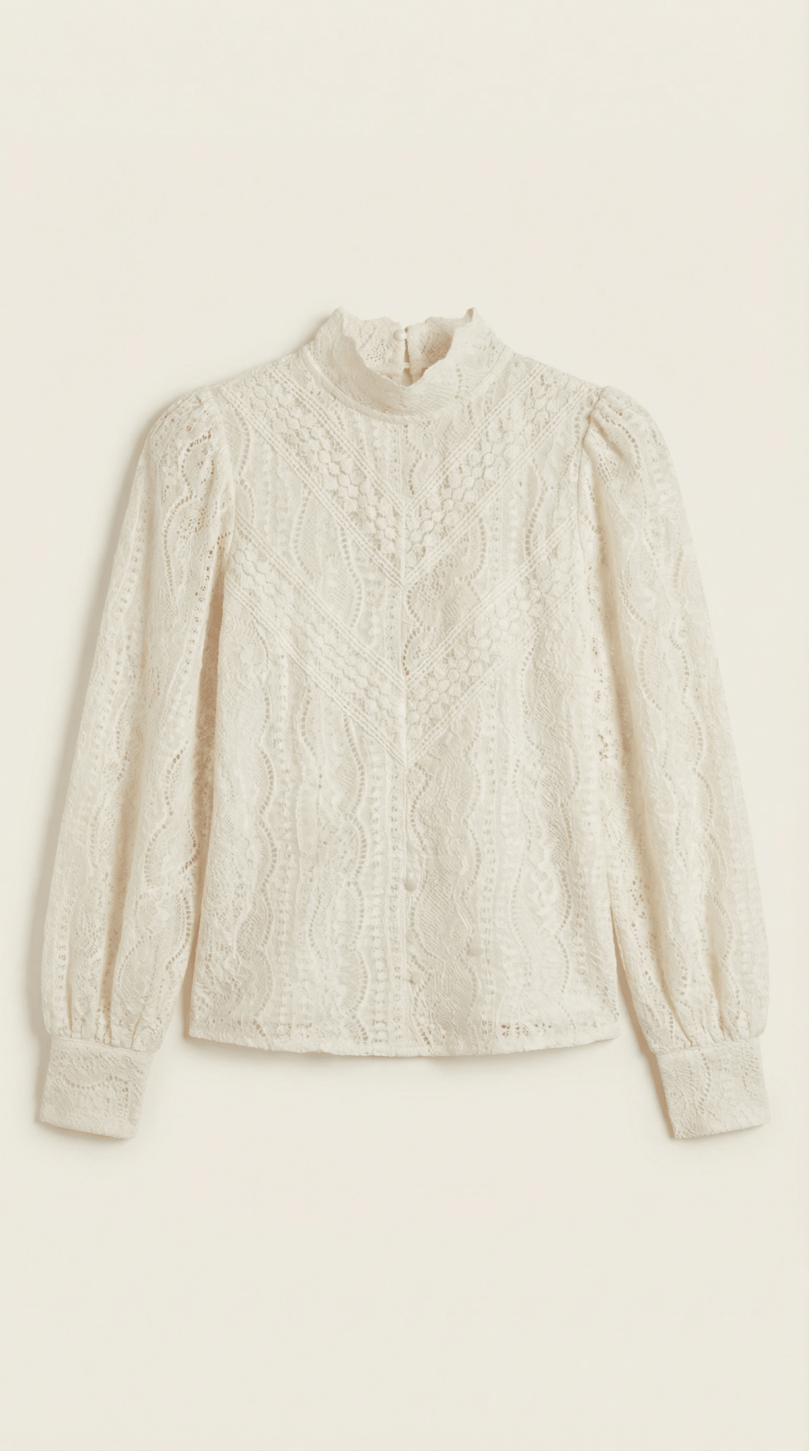 Women's Blouse — Long Sleeve Stand - Up High Collar Neckline - Hudson Harper - Women Blouse